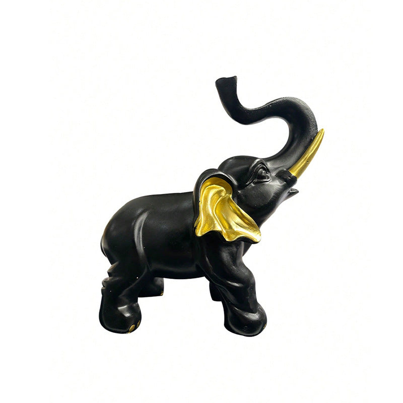 Cross-border Foreign Trade Home Desktop Decorative Resin Crafts Black Elephant Ornaments