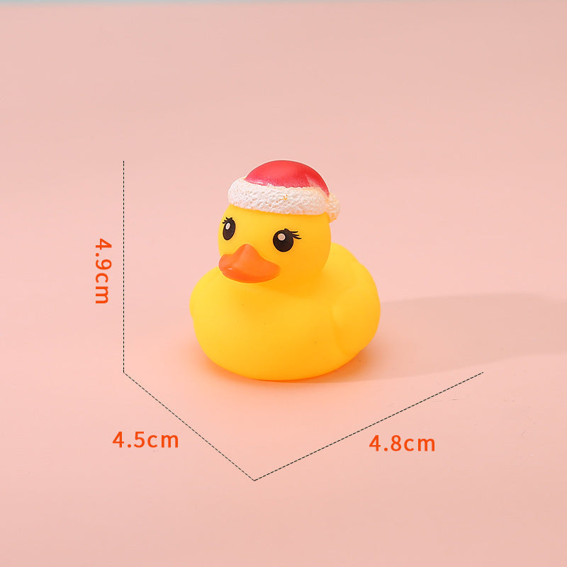 Vinyl Christmas Antlers Small Yellow Duck Water Toys