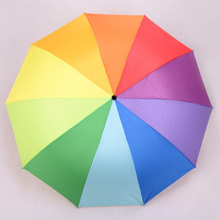 Big Size Rainbow Umbrella For Women Cute Windproof