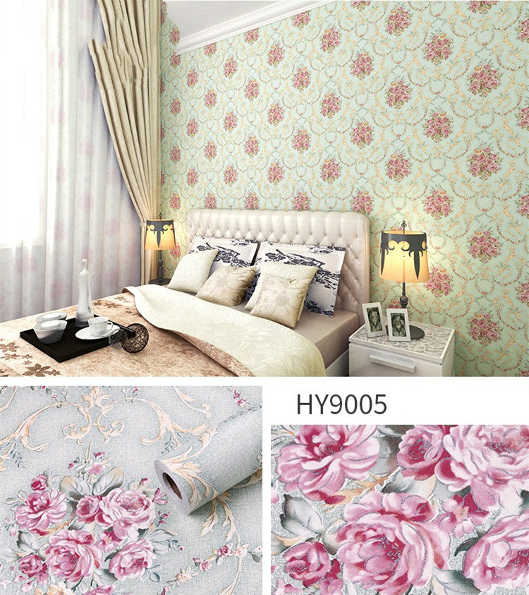 Large Flower Wallpaper Mixed With Family Style