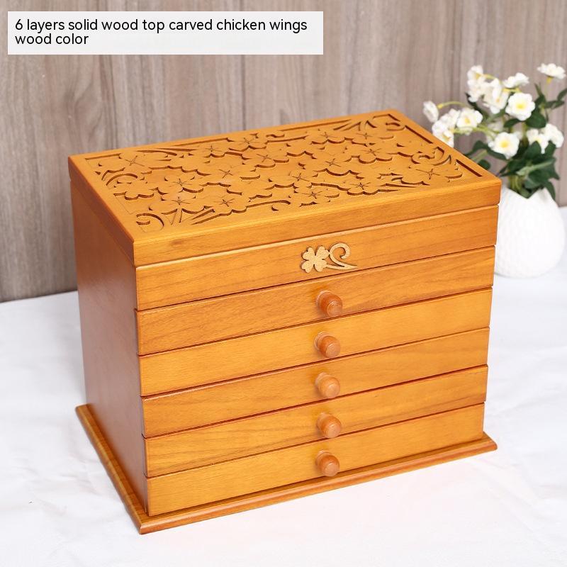 Vintage Drawer Style Large Capacity Lockable Jewelry Storage Box