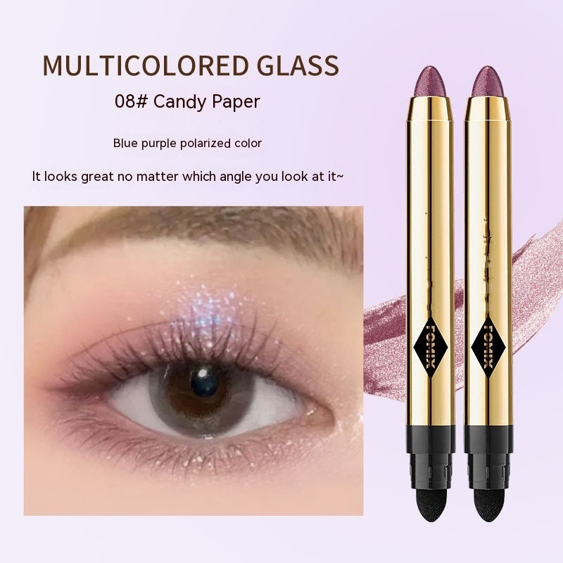 Magic Color Shining Highlight Eyeliner Pen Pearlescent Thin And Glittering Repair And Brightening Double-headed Smudger One-touch Molding