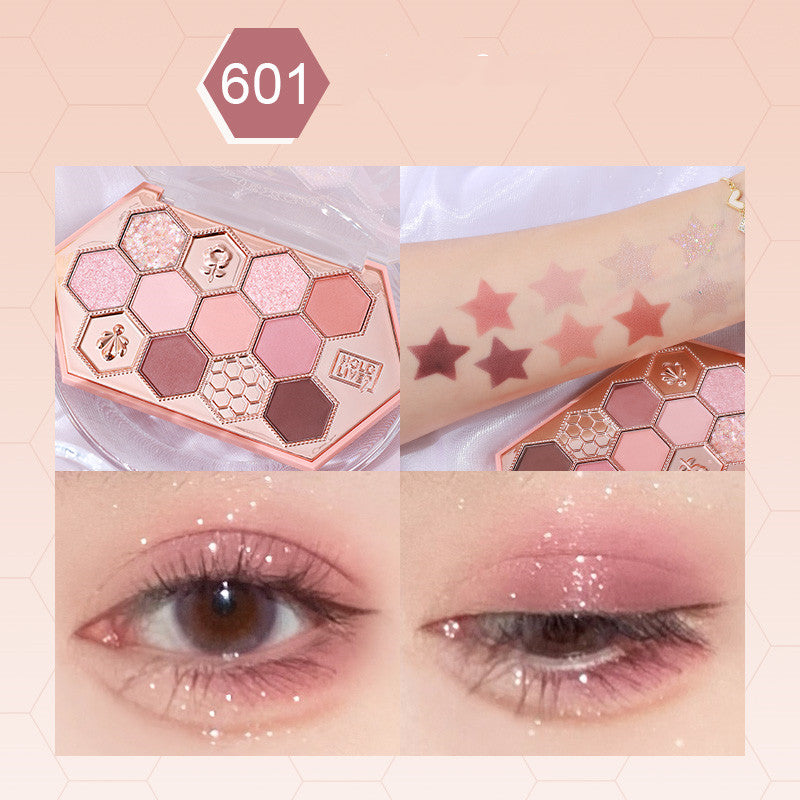 Palette de fards à paupières diamant nid d'abeille Thé au miel Orange Marron Mat Scintillant Pailleté Couleur quotidienne