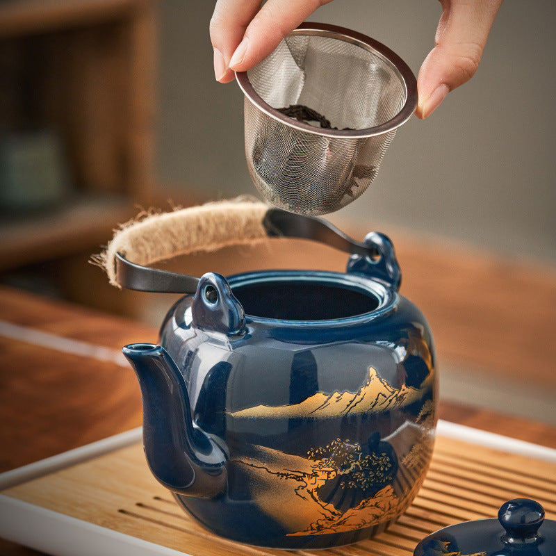 Ceramic Kettle Tea Cup Complete Set