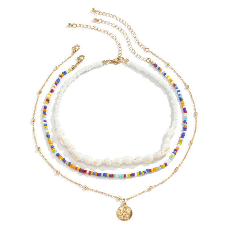Beach Holiday Shell Beaded Necklace Bohemia