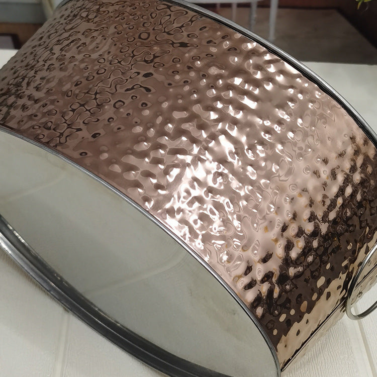 Stainless Steel Double Layer Beer Cooling Electroplating Ice Bucket