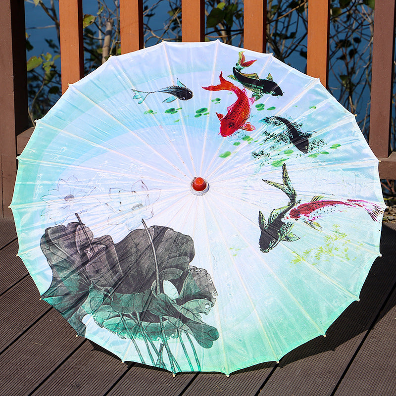 Performance And Show Style Printed Silk Umbrella Oiled Paper Umbrella
