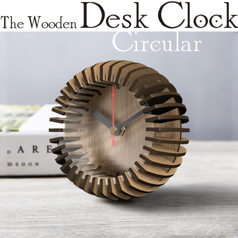 3D Wooden Puzzle Diy Assembled Desktop Alarm Clock Creative Clock Gift