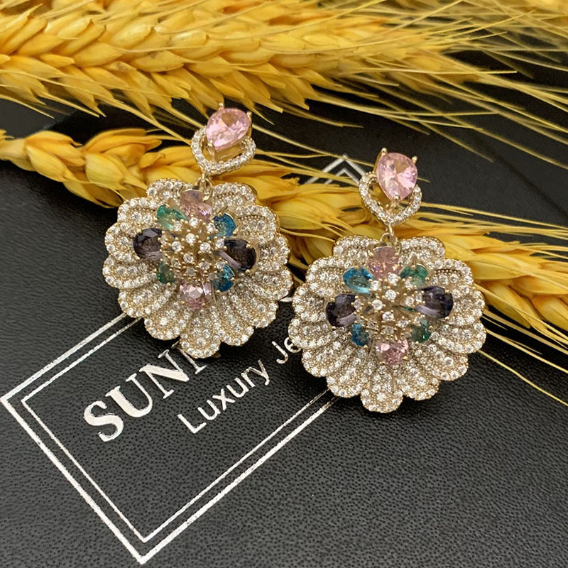 Colorful Flower Earrings Are Super Flashing And Exaggerated