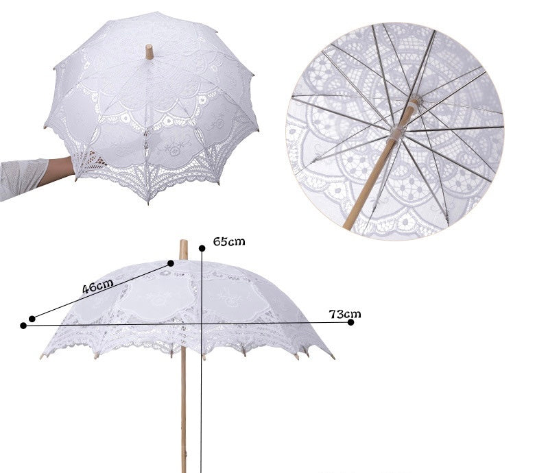 White Lace Decorative Craft Umbrella