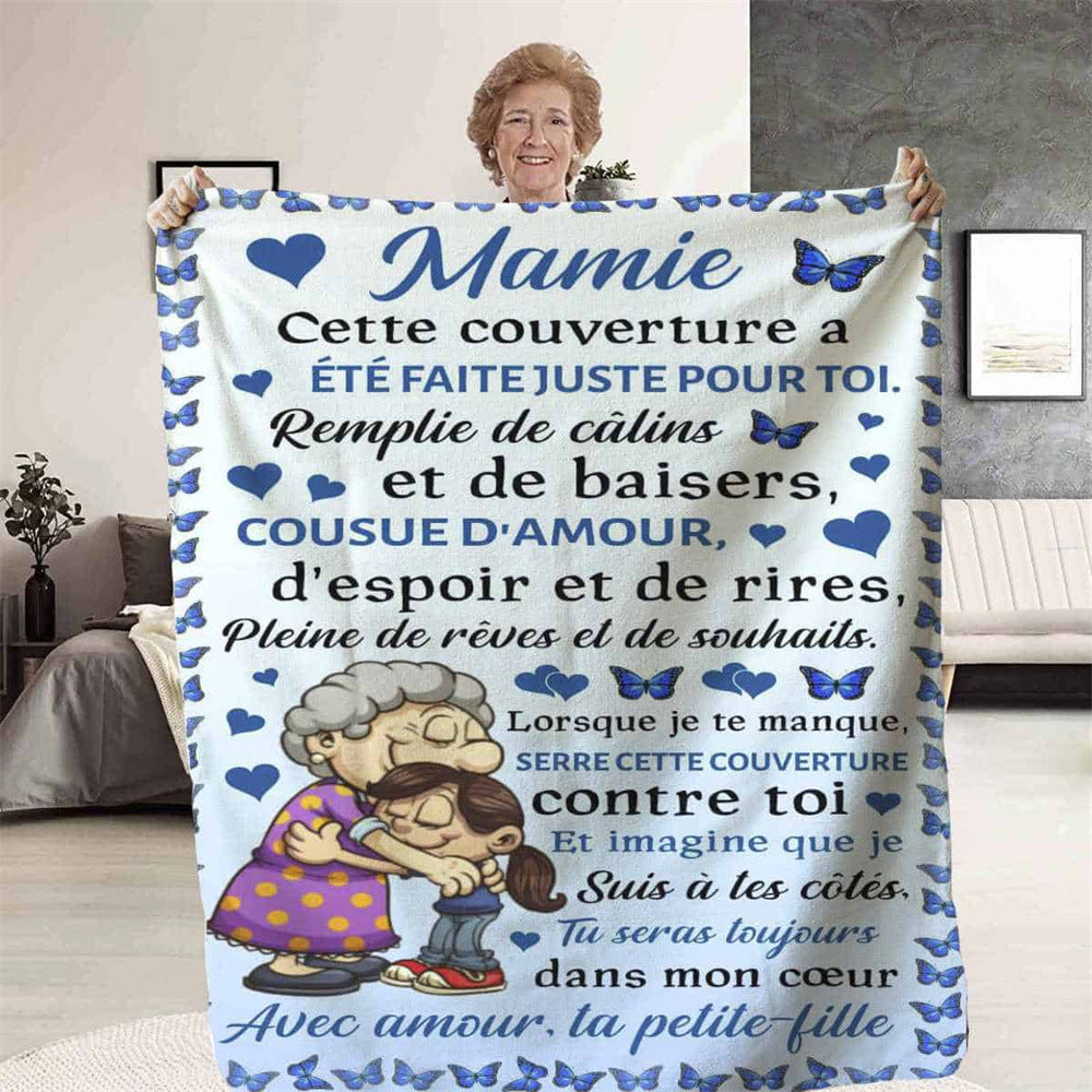 French Gift Blanket For Mom Flannel Blanket