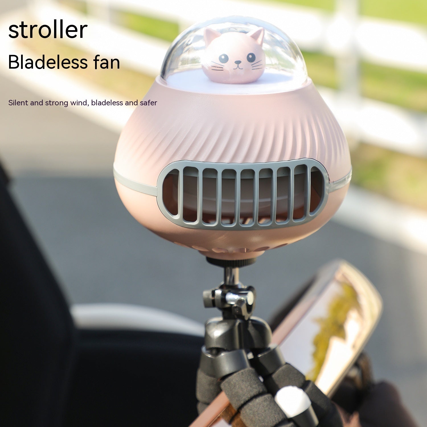 Cute Pet Stroller Fan Usb Charging