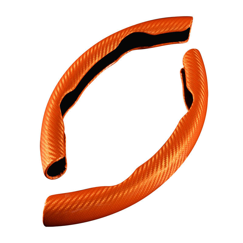 Car Universal Steering Wheel Cover Two-section Buckle Handle Cover Carbon Fiber Sports Sets