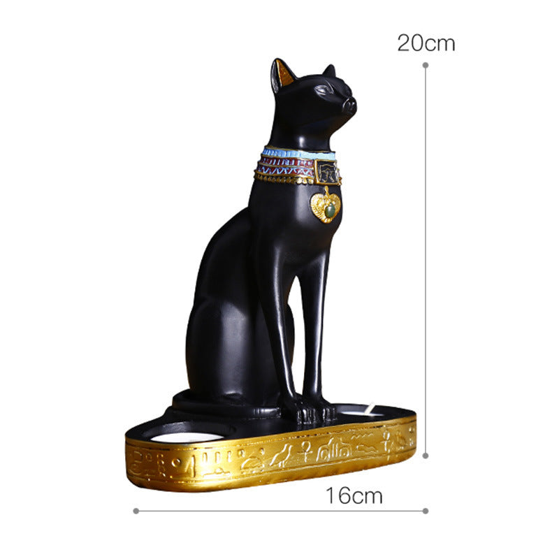 Ornements créatifs en résine de chat égyptien bougeoir