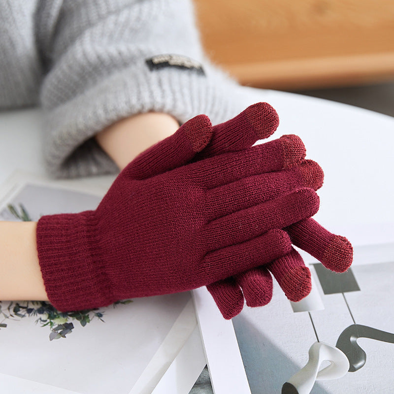 Winter Warm Plush Thickened Touch Screen Gloves