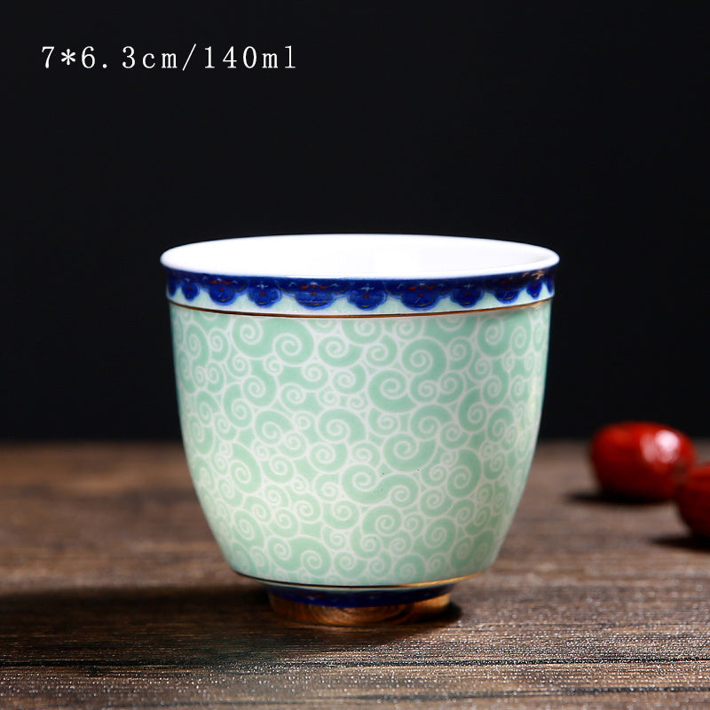 Vintage Chinese Ceramic Cup Coaster Tea Set