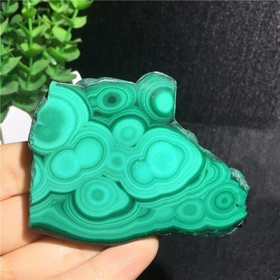 Natural Malachite Green Grinding Slice Mineral Specimen Ornamental Stone