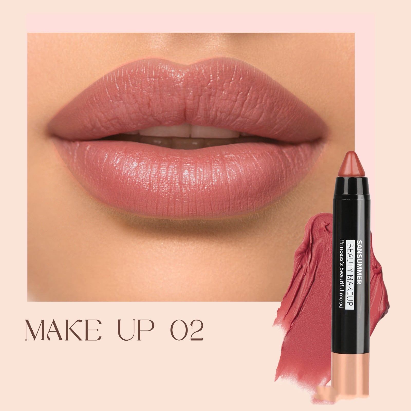 8-color Matte Universal Waterproof No Stain On Cup Lip Liner
