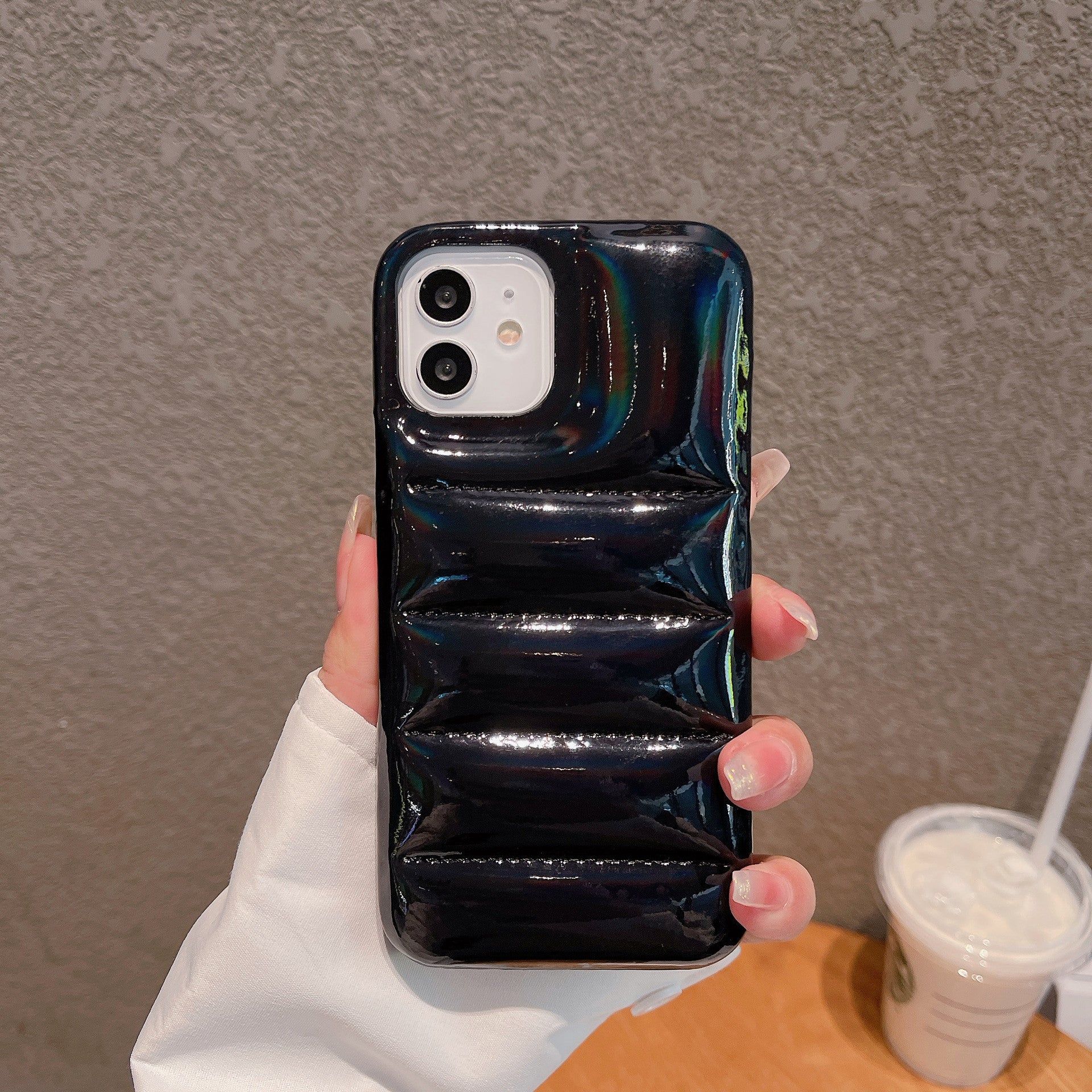 Aurora Cotton Filling Down Jacket Phone Case Autumn And Winter Cotton Filling Cover