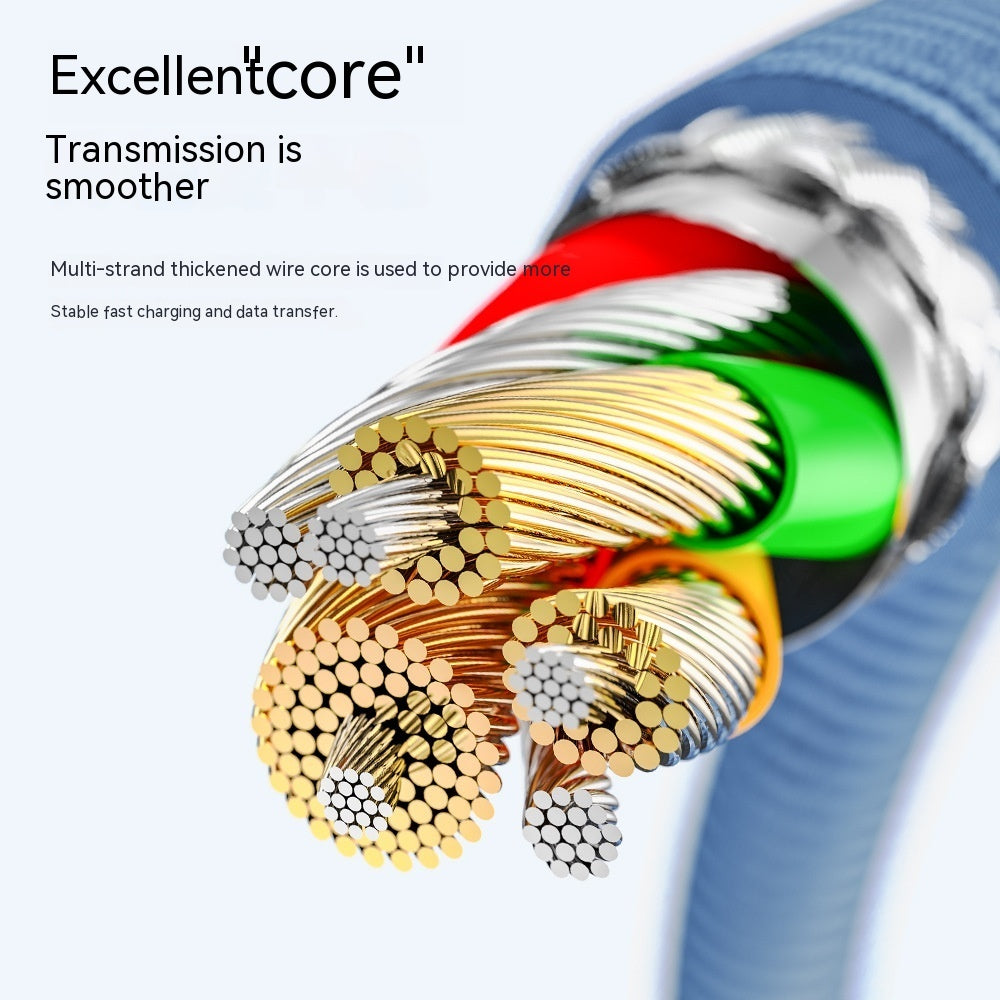 Transparent Digital Display PD27W Fast Charging Data Cable