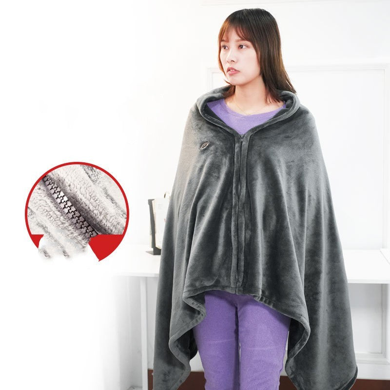 Couverture chauffante en peluche pour sieste au bureau, châle chauffant