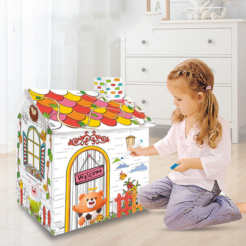 DIY Cabin Boat Three-dimensional Creative Cardboard Toy Assembly