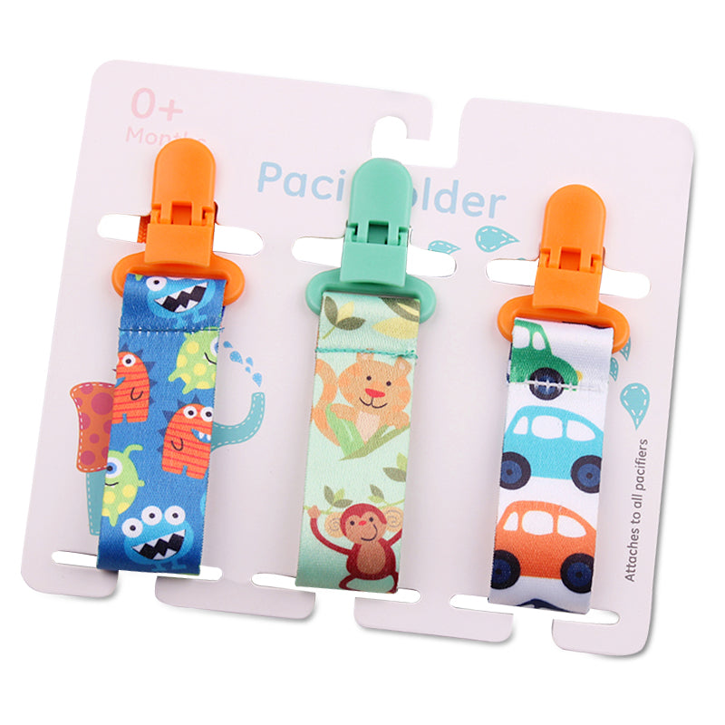 Cartoon Pattern Combination Three Packs Of Baby Pacifier Teether To Prevent Falling