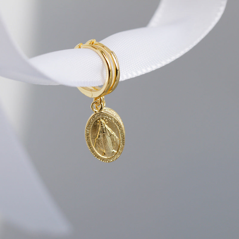 100% 925 Golden earrings sterling silver earrings