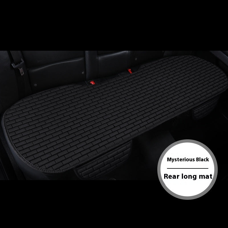 Linen Car Seat Cushion Three-piece Seat Protective Pad