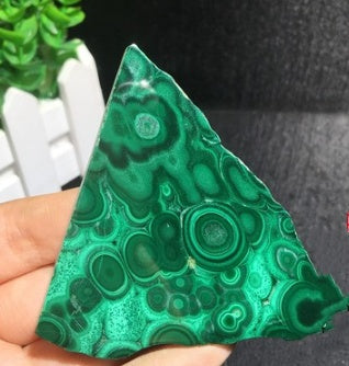 Natural Malachite Green Grinding Slice Mineral Specimen Ornamental Stone