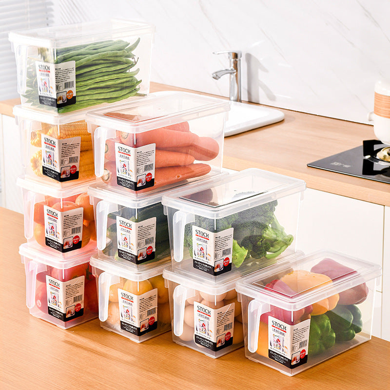 Handle Large Capacity Transparent Fresh-keeping Refrigerator Storage Box