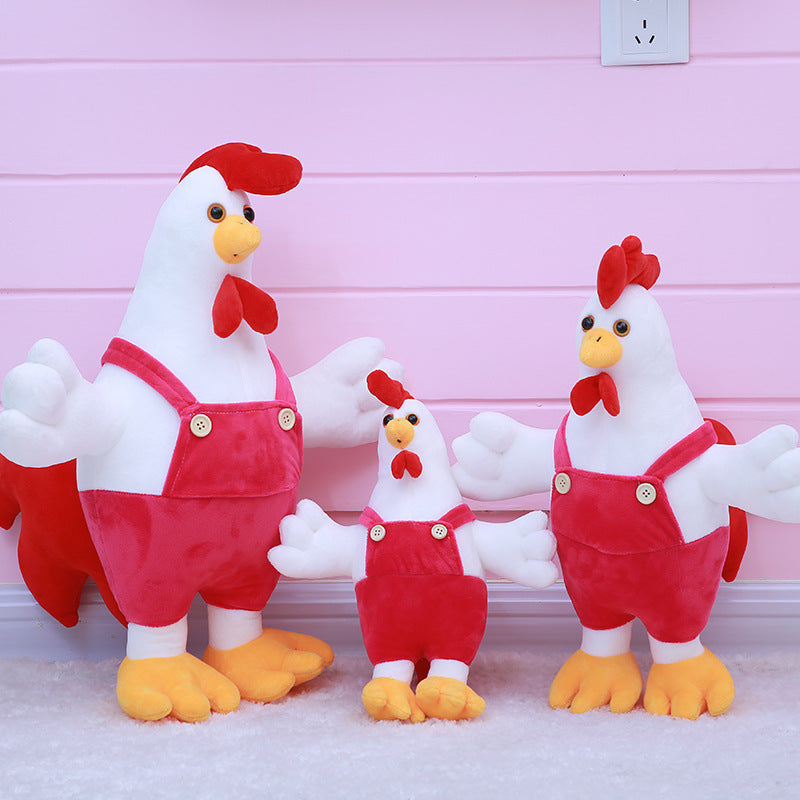Plush Stuffed Chicken Mascot Suspender Pants Doll Gift