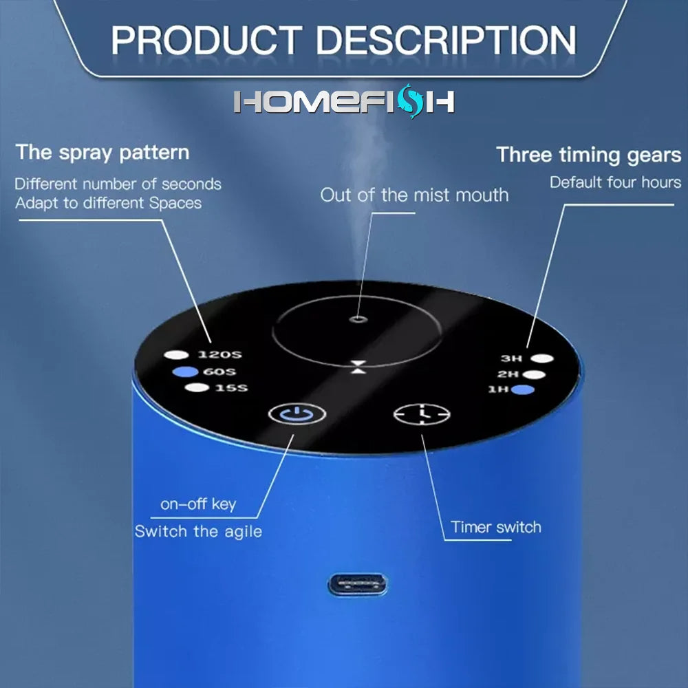 Wireless Car Aroma Diffuser With 20ml Empty Essential Oil Bottle Rechargeable Fragrance Diffuser For Bedroom