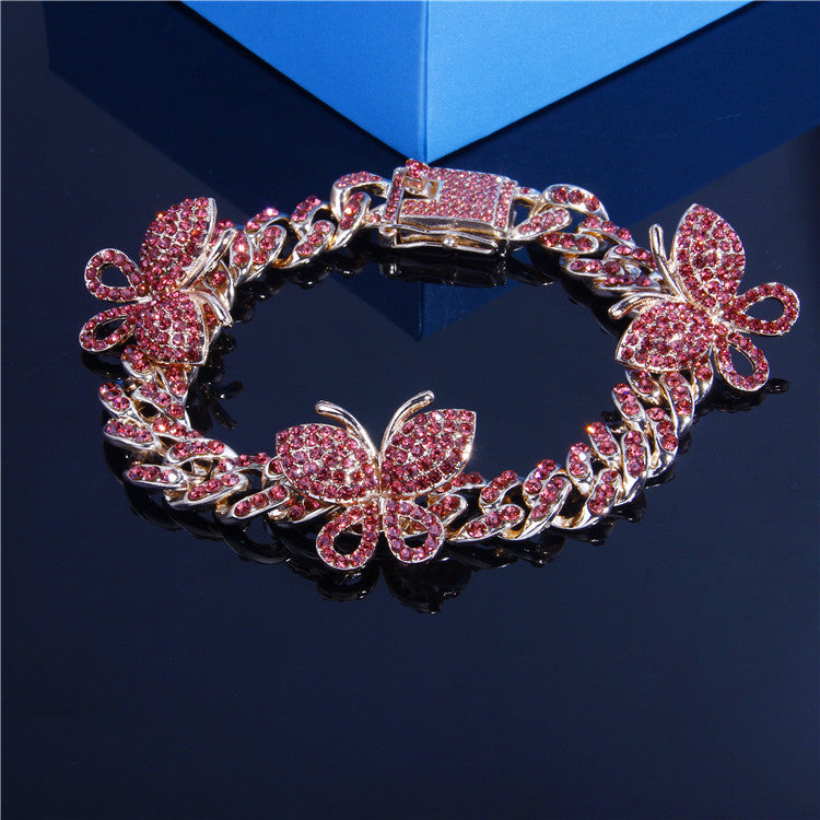 Bracelet de cheville papillon cubain rétro simple mode