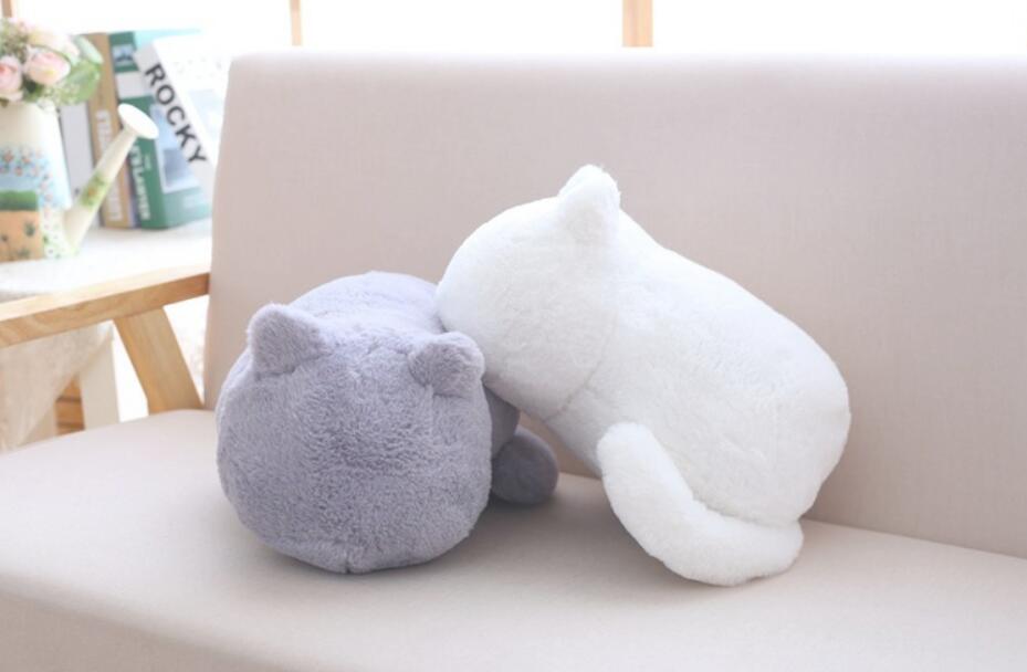 Pure Color Back Cat Plush Doll Fashion Cute Stuffed Animal Simple Plush Toy Room Decorations Girlfriends Birthday Holiday Gifts