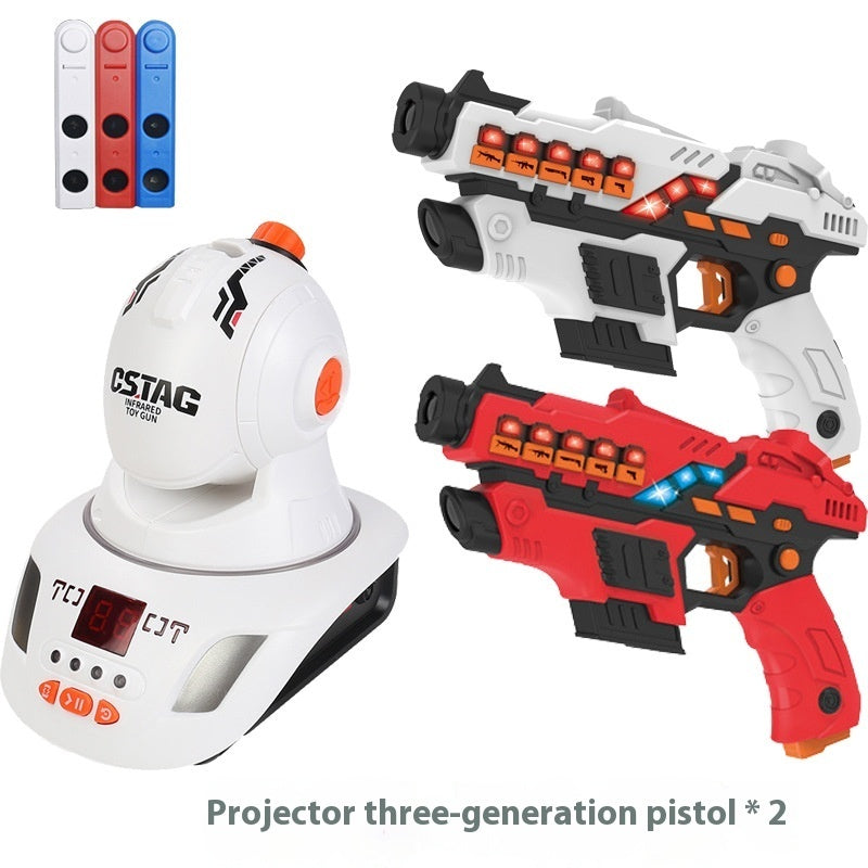 Canhui Red Line-to-line Battle Pistol Toy Induction Acousto-optic Gun Children's Laser Battle Toy Gun With Projector