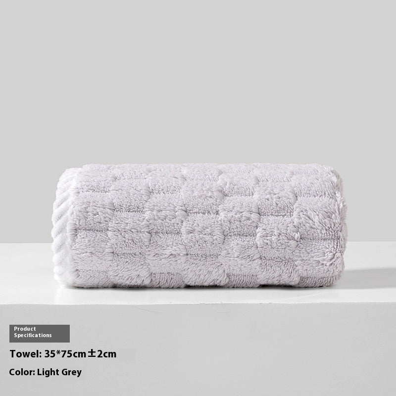 Cloud Lattice Coral Fleece Bath Towel Household