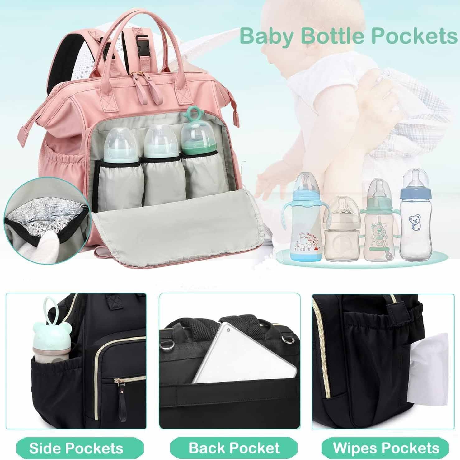 Baby's Diaper Handbag Waterproof Backpack Belt Anti-theft Pocket Mummy Bag