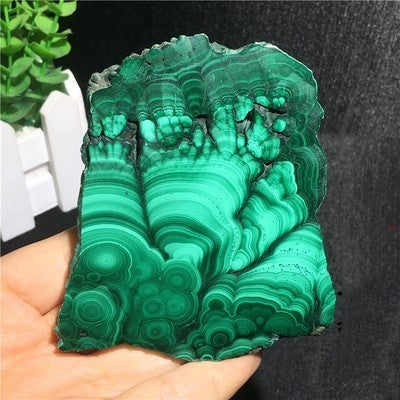 Natural Malachite Green Grinding Slice Mineral Specimen Ornamental Stone