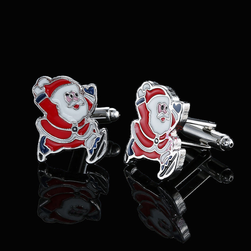 Men's Shirt French Cufflinks High Quality Enamel Vintage Pattern Laser Metal Cube Cufflinks