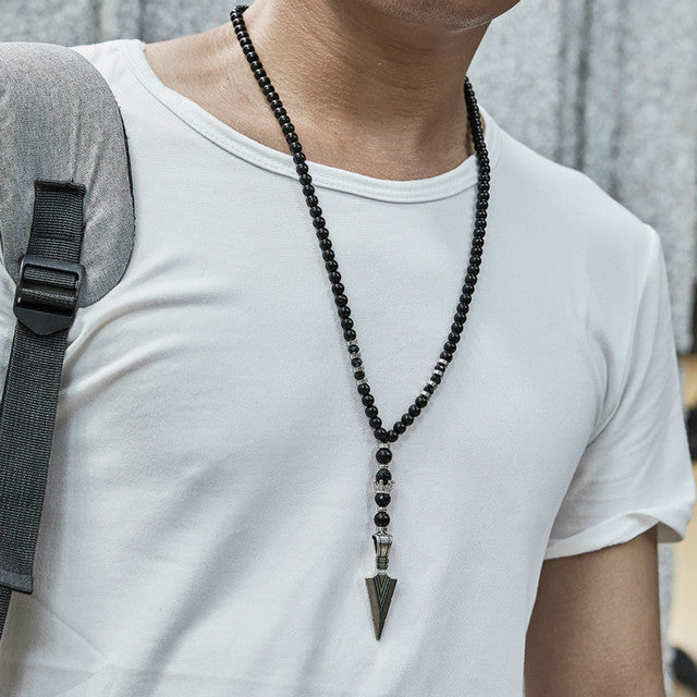 Tailxy Classic Arrow Pendant Necklace For Men Handmade