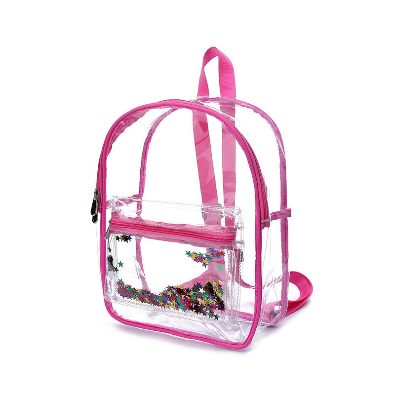 Student shoulder bag with sequins