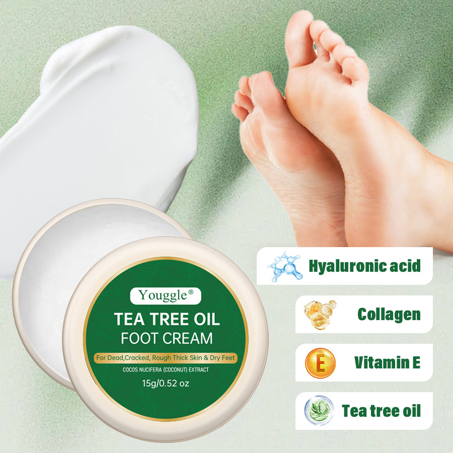 Tea Tree Oil Foot Cream Dead Skin Removal Peeling Moisturizing Exfoliation Foot Care Repair Cream For Cracked Heels