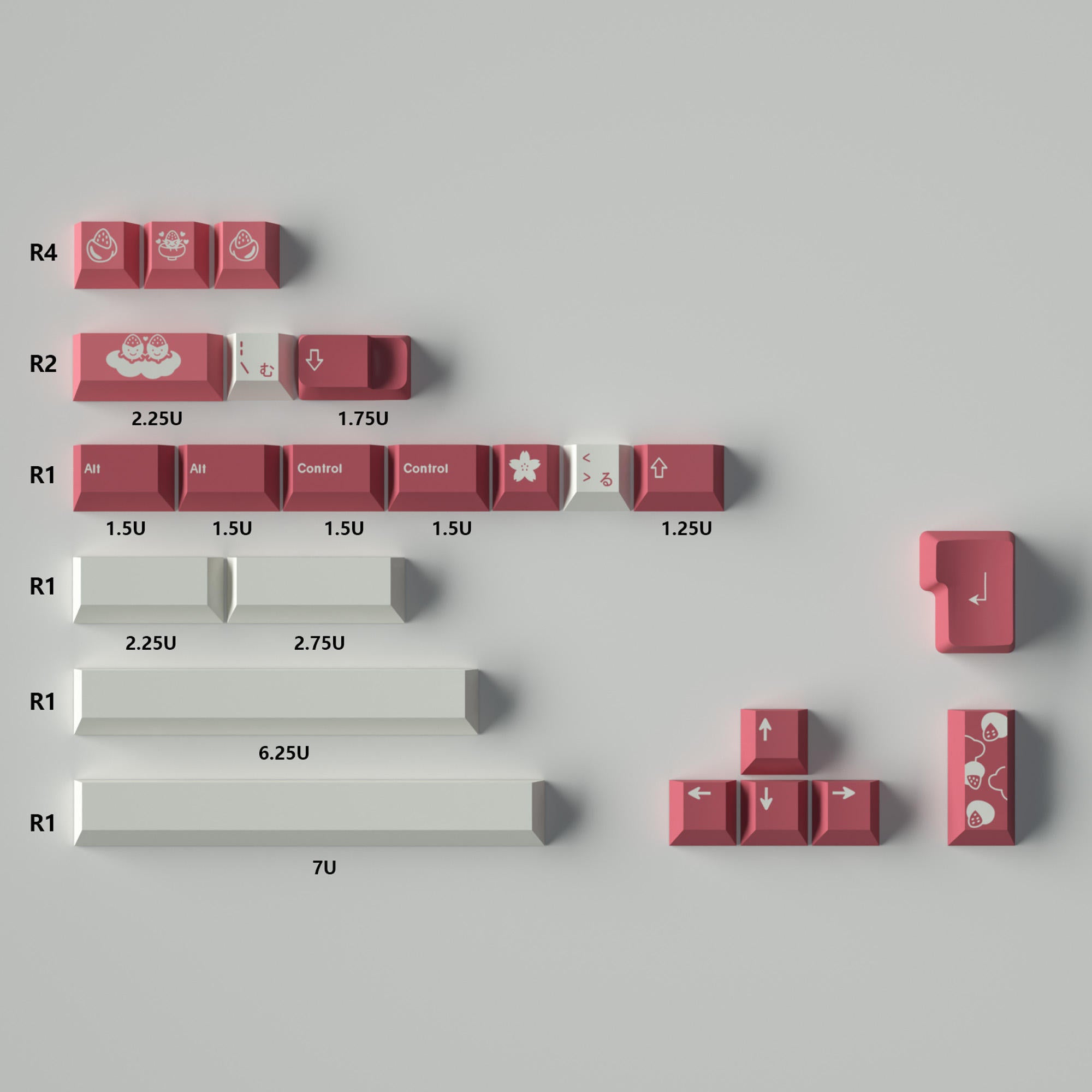 PBT Heat Sublimation Original Height Mechanical Keyboard Keycaps