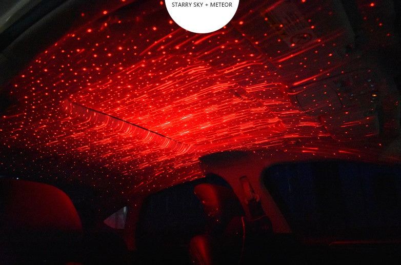 Car interior modification car ceiling lamp armrest box starry meteor lamp starry projection spotlight