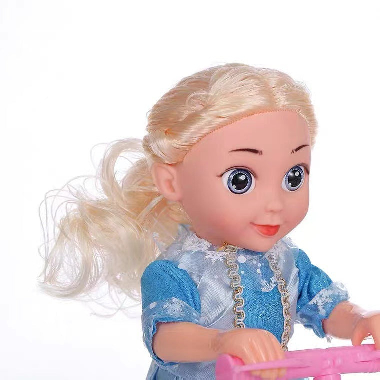 Electric Scooter Princess Doll Universal Music Light Toy
