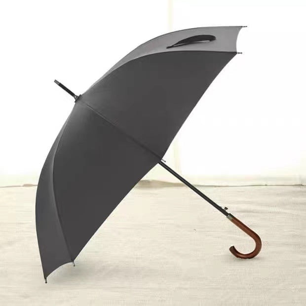 British Retro Business Umbrella Wooden Handle Straight Automatic Umbrella