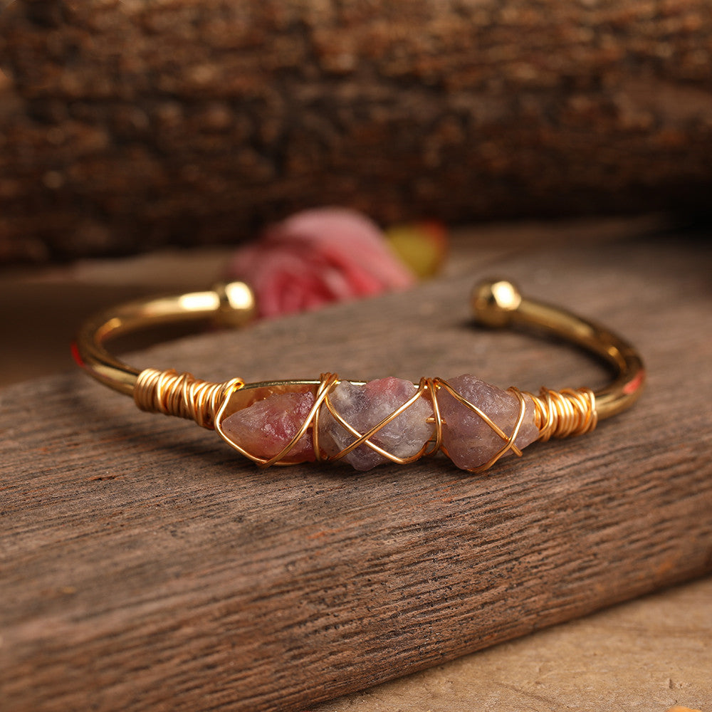 Ladies Stone Bead Amethyst Fashion Bracelet