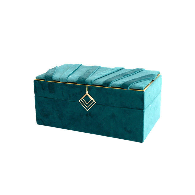Boîte de rangement de bijoux Boîte de rangement en flanelle Boîte de rangement de bureau pour bijoux