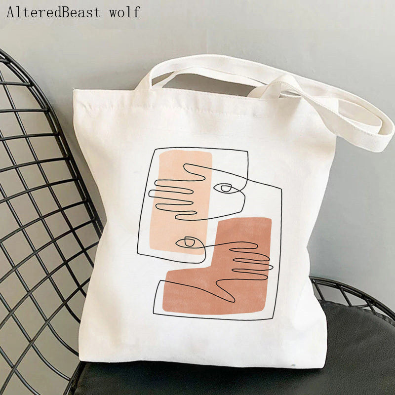 Zipper Polyester Cotton Canvas Shopping Tote Bag